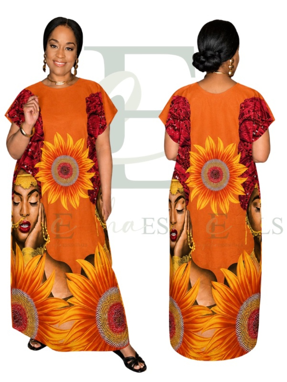 Sunflower Goddess Maxi MuuMuu Dress (S-XL) | One Size